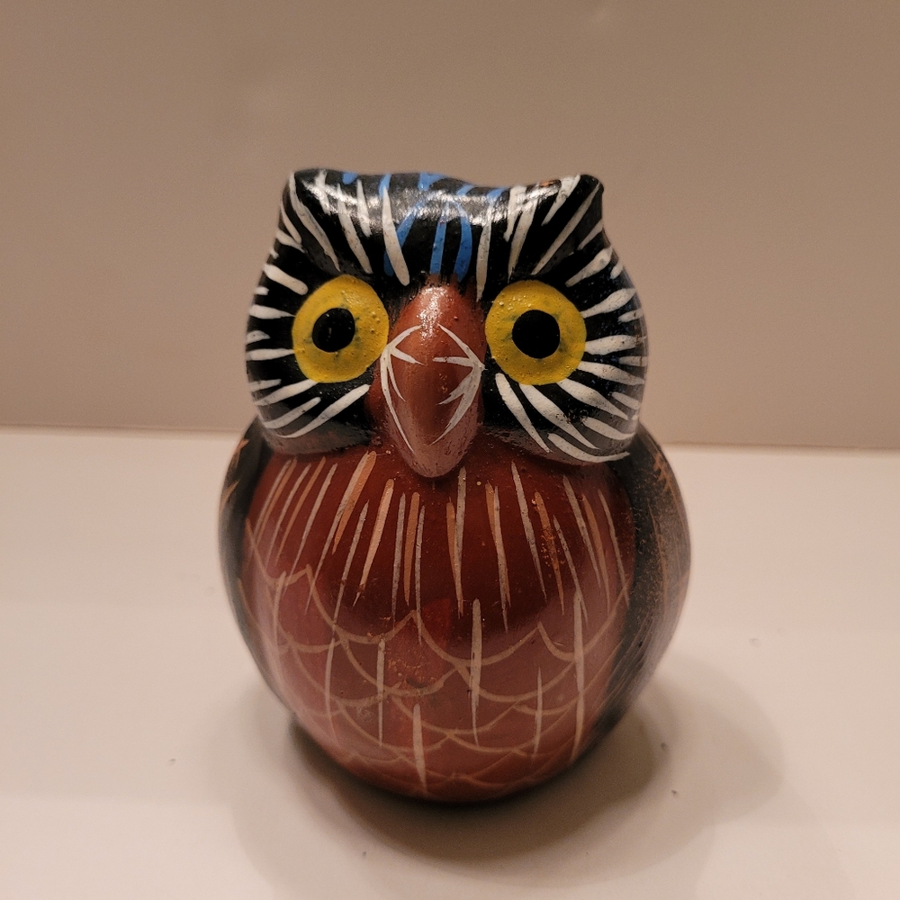 Vintage Ceramic Hand Painted Tonala Owl.